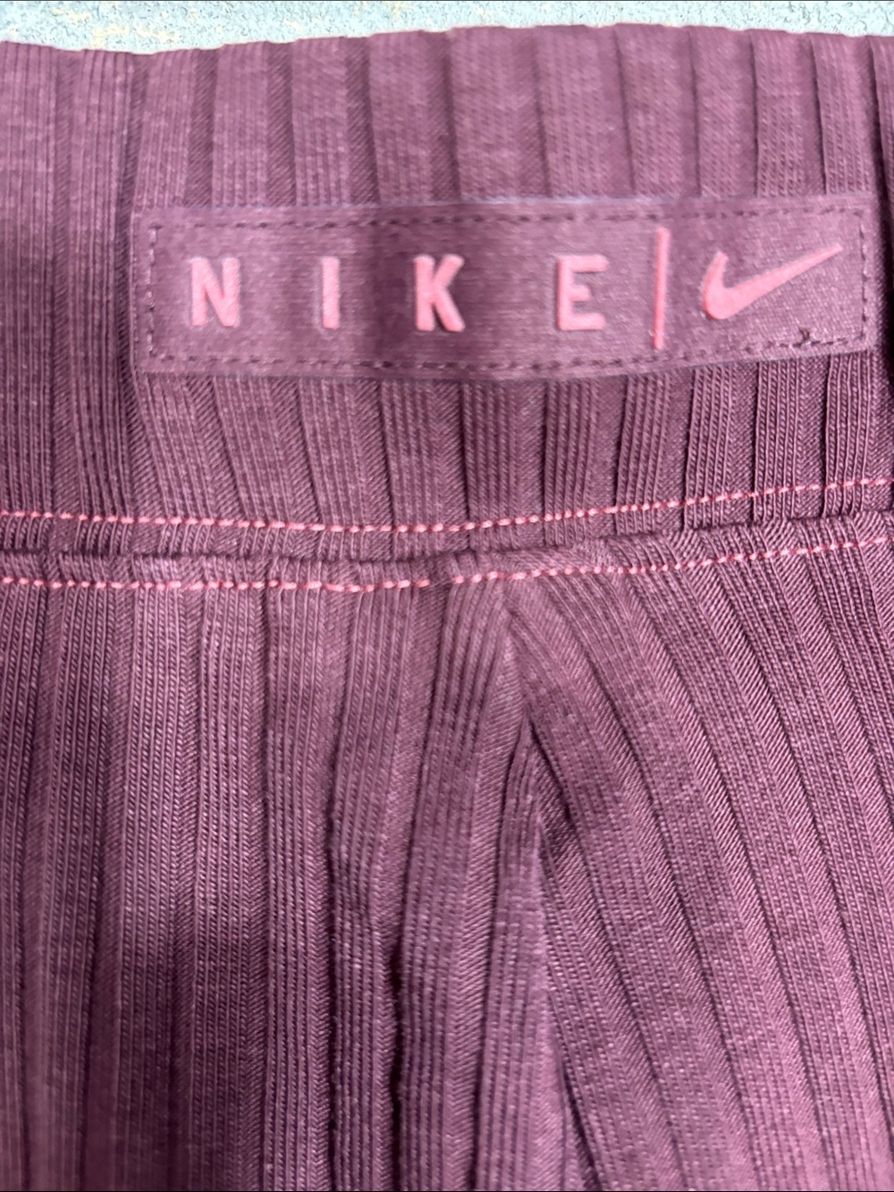 Nike Ribbed Leggings in Plum Pink